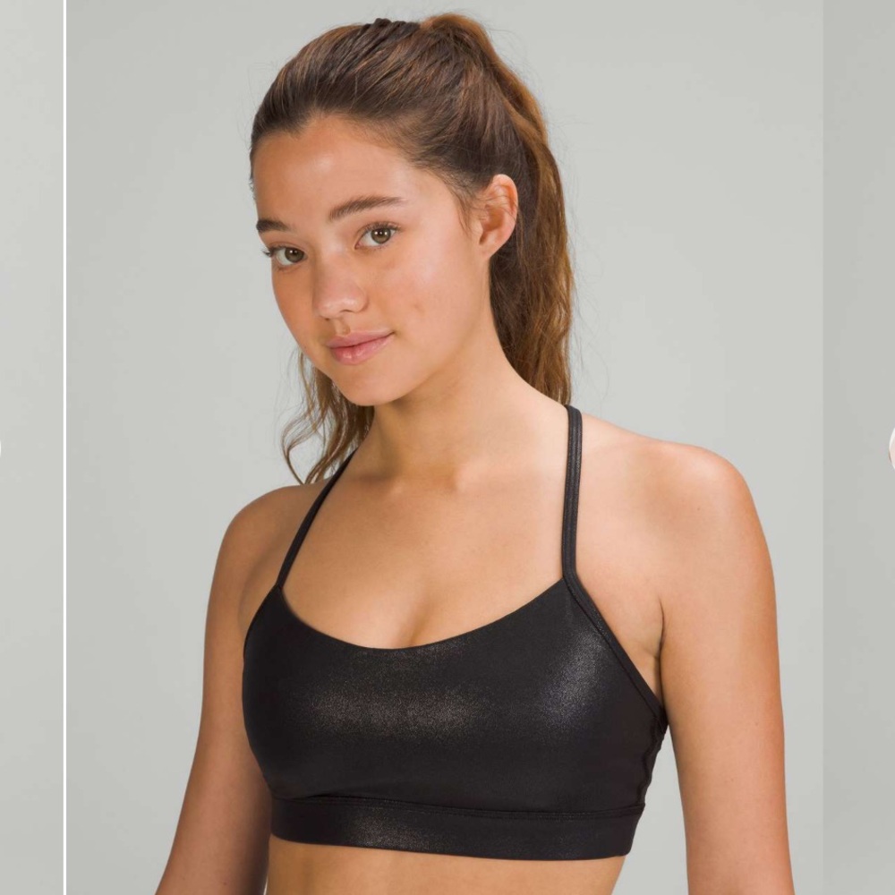 lululemon athletica Black shine flow Y Nulu Bra